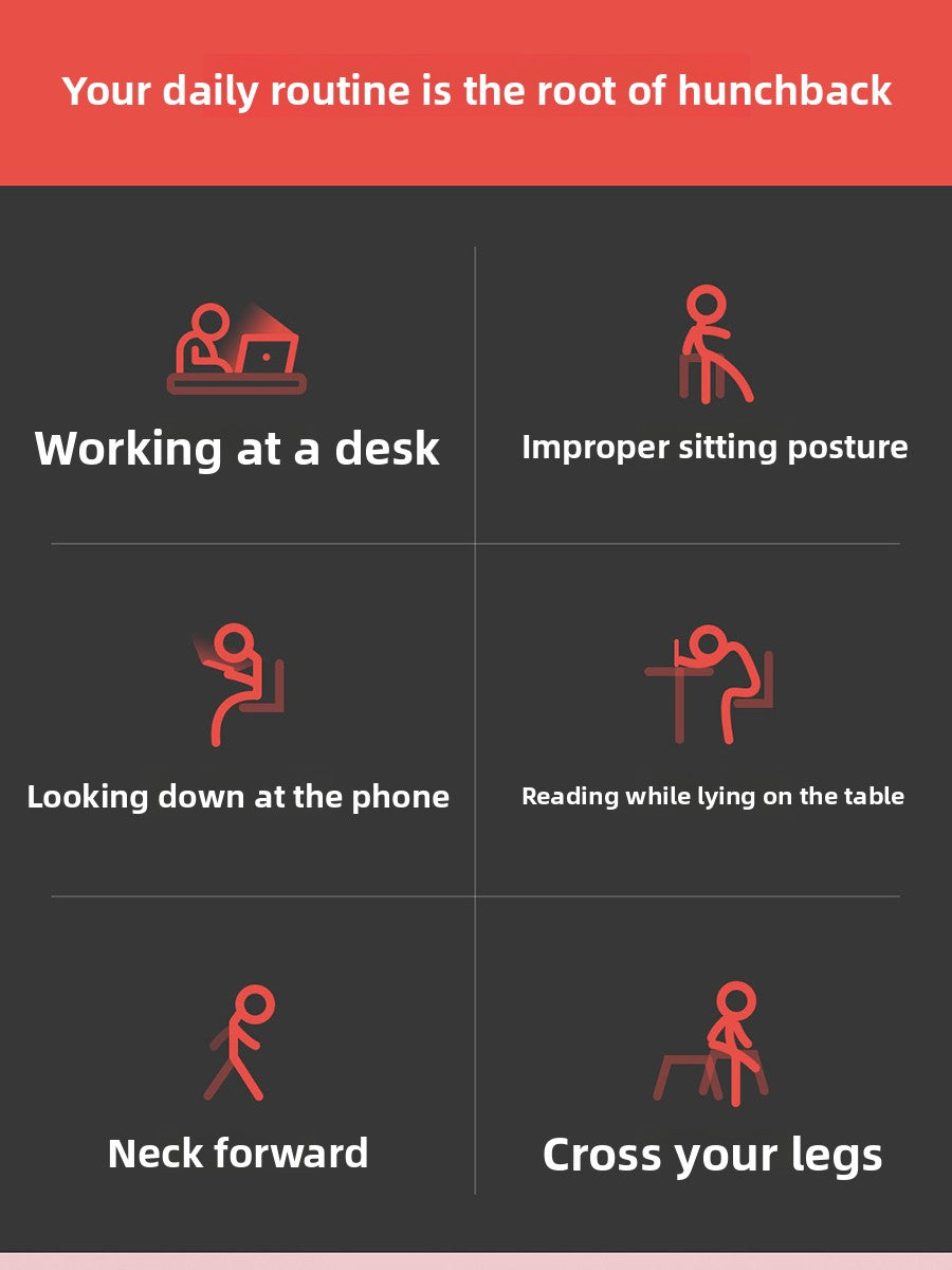 AI Posture Correction Device for Adults and Children to Correct Slouching and Hunchback